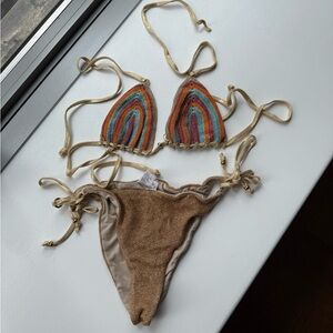 DELION PARIS rainbow gold bikini set